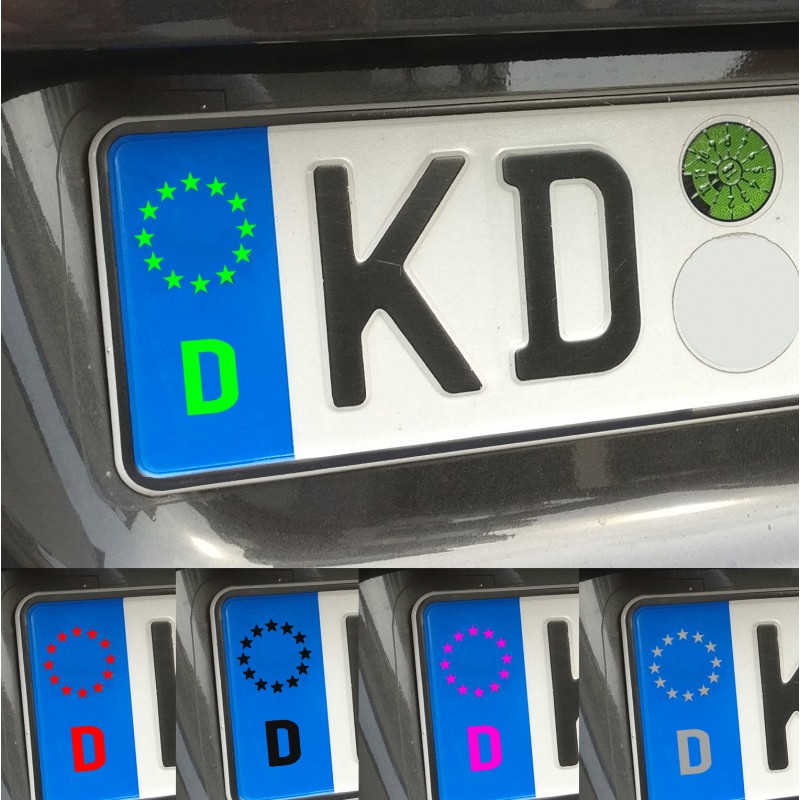 Kennzeichen Nummernschild Symbol Aufkleber EU Feld - Decus Shop • dekorativ  gut!