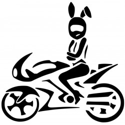 Motorrad Frau Sexy Bunny Hase L 3001