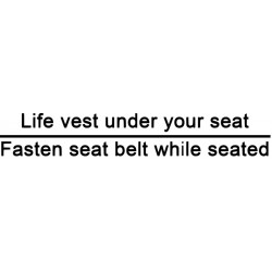 Life vest under your seat - fasten seat belt while seated L 3261